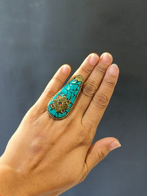 Tribal antique ring for women styled with a strong heritage feel