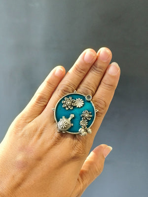 Statement tribal antique ring with artistic bold styling appeal