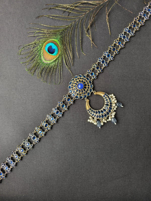 blue color classic form kandora jewellery, kandora form view