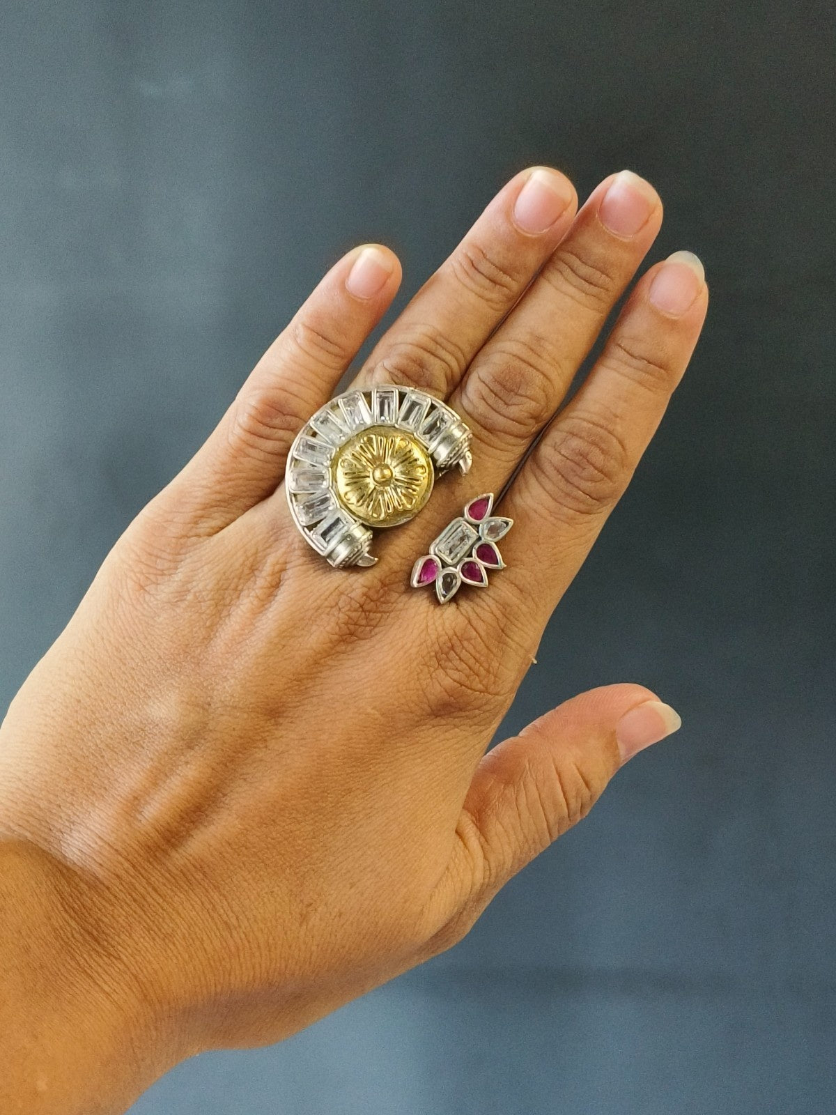 Artistic fusion trending ring with creative fashion detailing