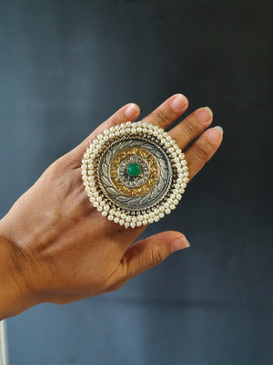Fusion inspired ring with contemporary fashionable appeal
