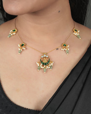 Artisan Jadau Pachi Kundan necklace with detailed traditional craftsmanship