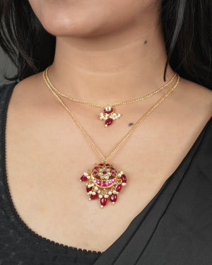 Bridal Jadau Pachi Kundan necklace with traditional royal detailing