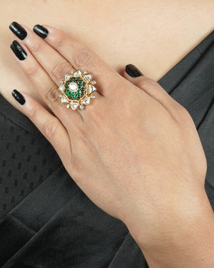 Celebration Edit Polki Moissanite Ring designed to complement event outfits and dressed-up classics
