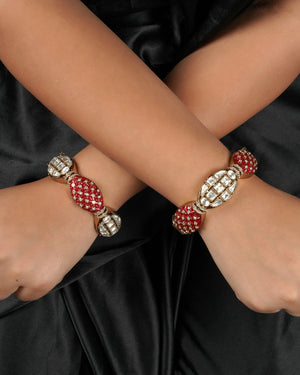 Diwali festive polki stone bangles kundan kangan set