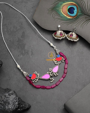 Elegant necklace set online by Samarpan for traditional festive dressing