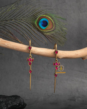 Ruby oxidised tribal hoops earrings antique finish hoops for women and girls everyday wear