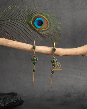 Green oxidised tribal hoops earrings antique finish hoops for women and girls everyday wear