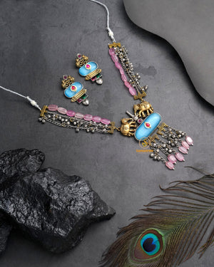 Premium fashion jewellery necklace set by Samarpan for festive occasions