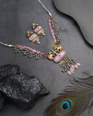 Premium fashion jewellery necklace set by Samarpan for festive occasions