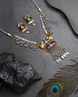 Elegant necklace set online by Samarpan for traditional festive dressing