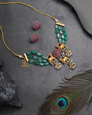 Designer necklace set by Samarpan for saree lehenga and ethnic occasion styling