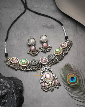 Statement tribal necklace set for ethnic and fusion fashion looks