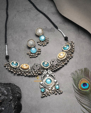 Premium tribal antique necklace set for party wear ethnic outfits