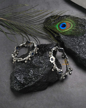 Statement tribal bangles and oxidised kangan set in bold ethnic design for festive and casual wear