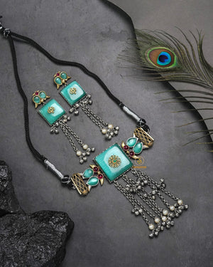 Premium tribal antique necklace set for party wear ethnic outfits
