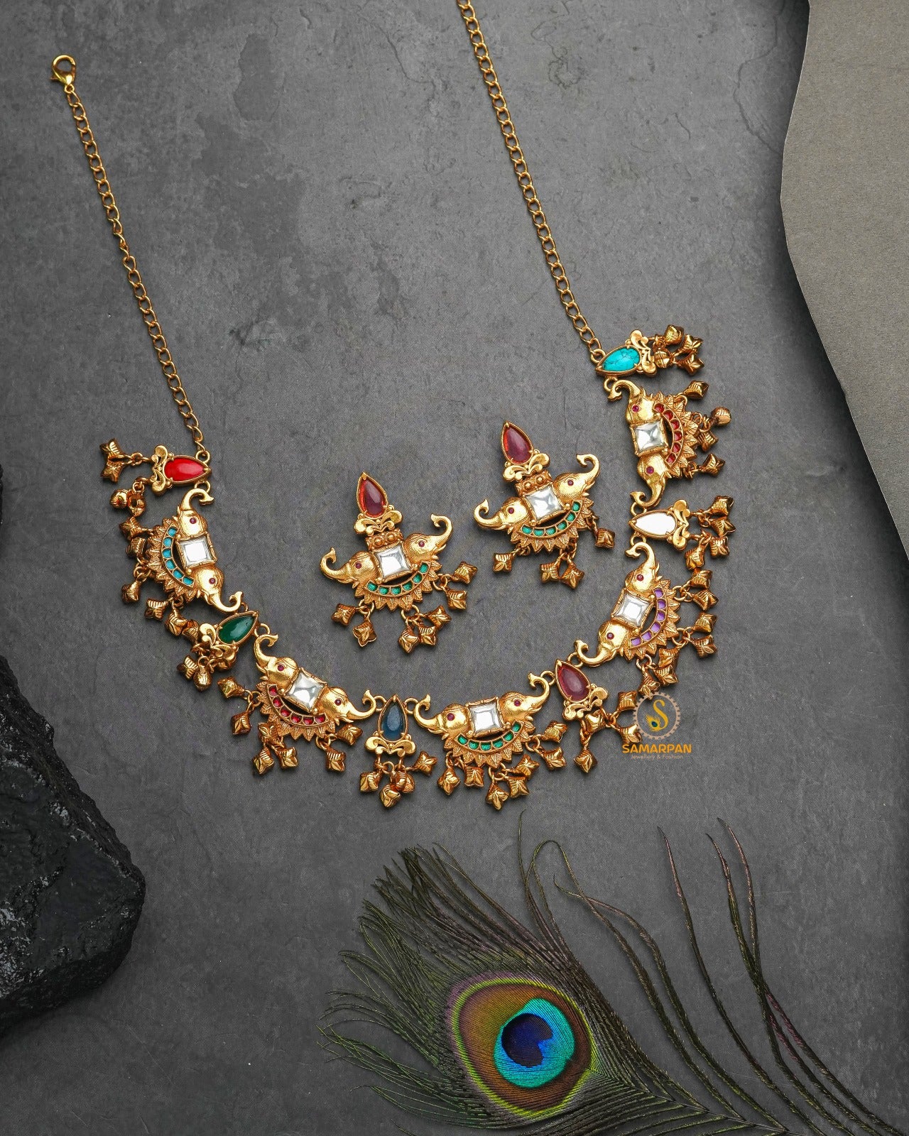 Golden Heritage Party Wear Necklace Set - NS4800-2