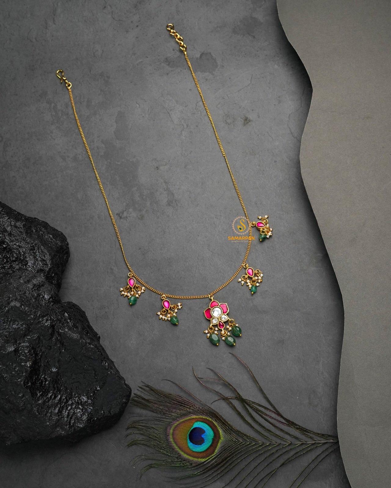 Statement Jadau Pachi Kundan necklace with bold traditional design