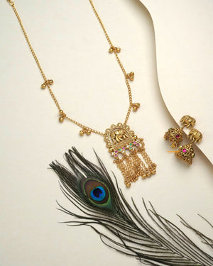 designer polki moissanite pendant set for women