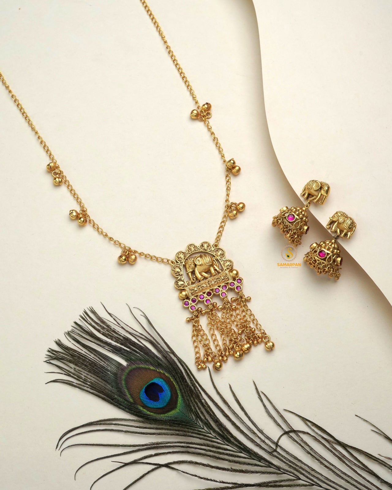 designer polki moissanite pendant set for women