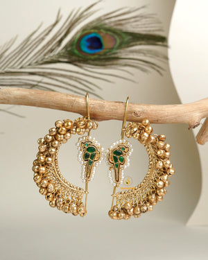 Ruby fusion ballis and fusion hoops earrings for women and girls modern ethnic wear