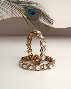 Anniversary gift polki kundan bangles kangan set