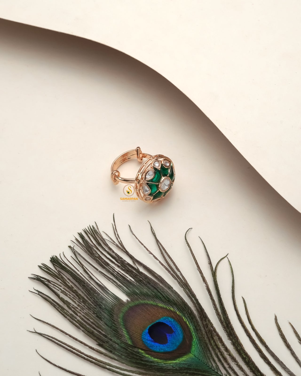Timeless Moissanite Polki Ring styled for keepsake buys and elegant Indianwear