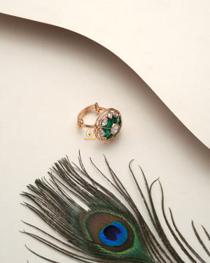 Timeless Moissanite Polki Ring styled for keepsake buys and elegant Indianwear