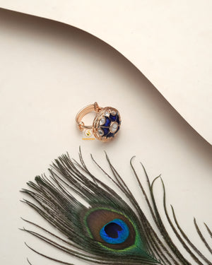 Festive Glamour Moissanite Polki Ring showing festival sparkle and rich festive detail