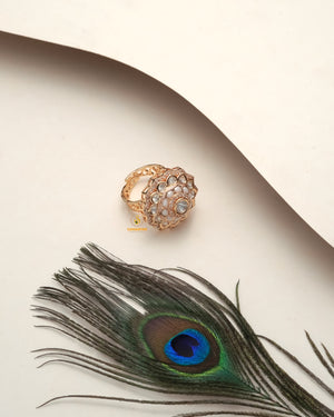 Ethnic Luxe Polki Moissanite Ring designed to complement premium ethnic outfits and rich separates
