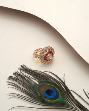 Ethnic Luxe Polki Moissanite Ring designed to complement premium ethnic outfits and rich separates