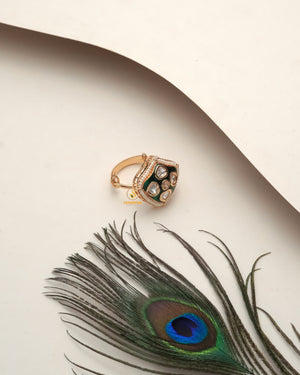 Radiant Heritage Polki Moissanite Ring showing radiant heritage mood and rich festive detail