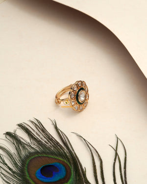 Indianwear Styling Polki Moissanite Ring with a polished jewellery layer and heritage-inspired sparkle
