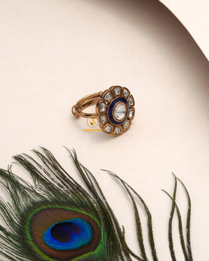 Indianwear Styling Polki Moissanite Ring with a polished jewellery layer and heritage-inspired sparkle