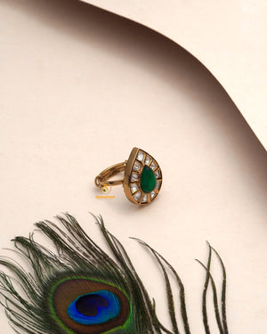 Luxe Festive Polki Moissanite Ring with opulent shine and heritage-inspired sparkle