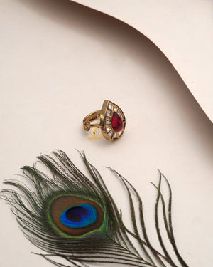 Luxe Festive Polki Moissanite Ring with opulent shine and heritage-inspired sparkle