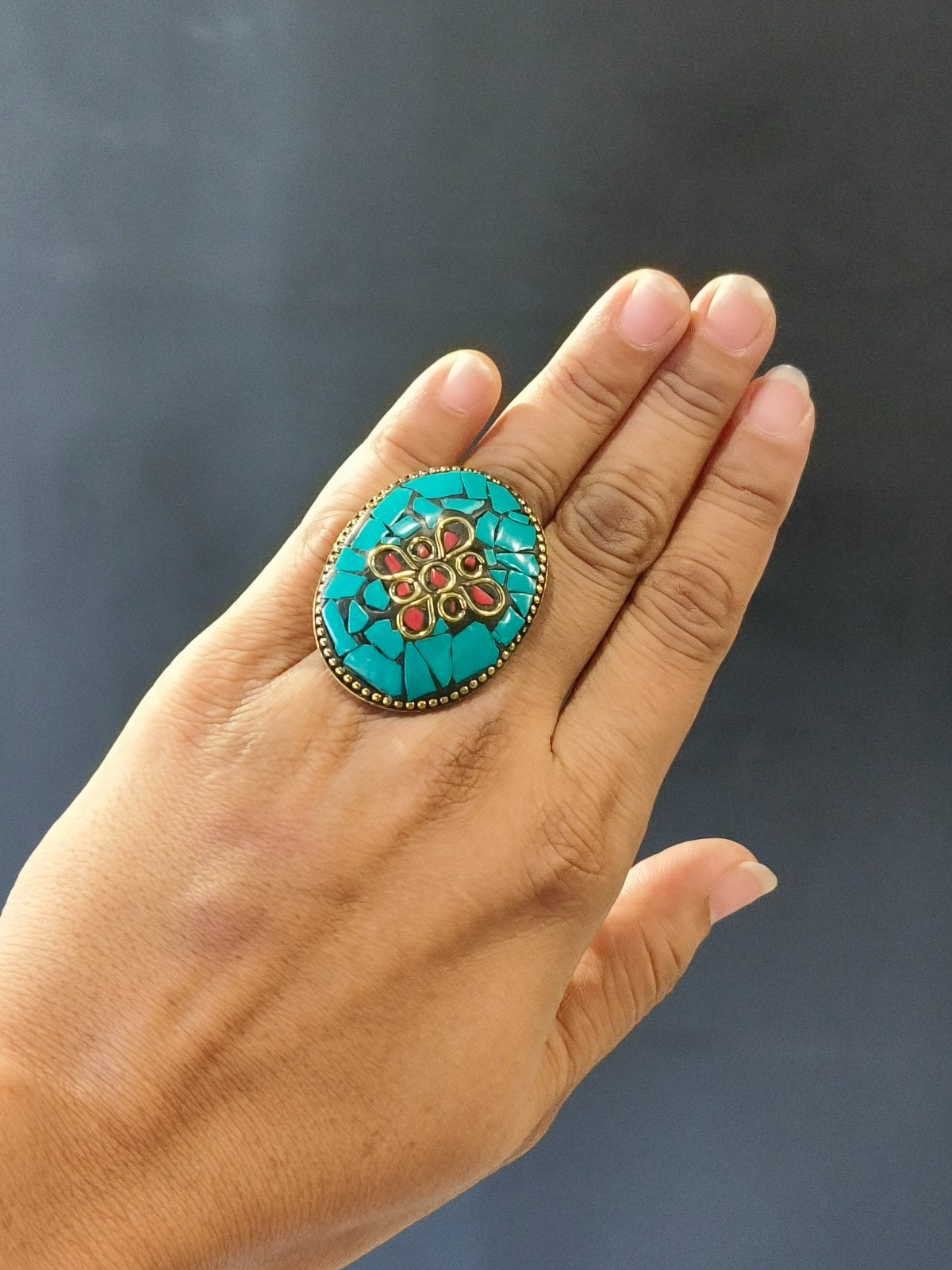 Tribal antique ring for women styled with a strong heritage feel