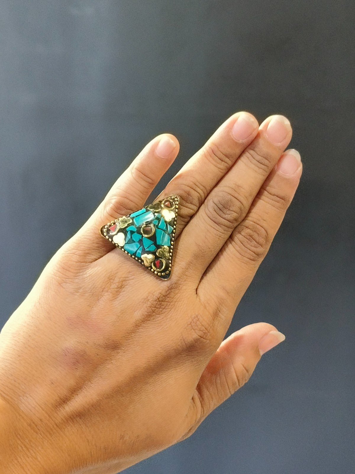Statement tribal antique ring with artistic bold styling appeal