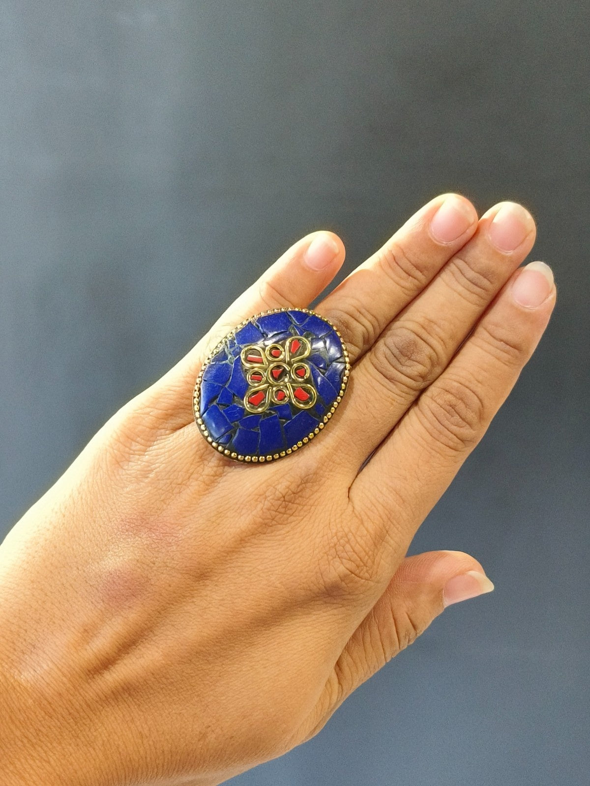 Boho tribal antique ring with creative free-spirited styling