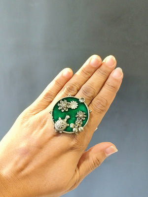 Boho tribal antique ring with creative free-spirited styling