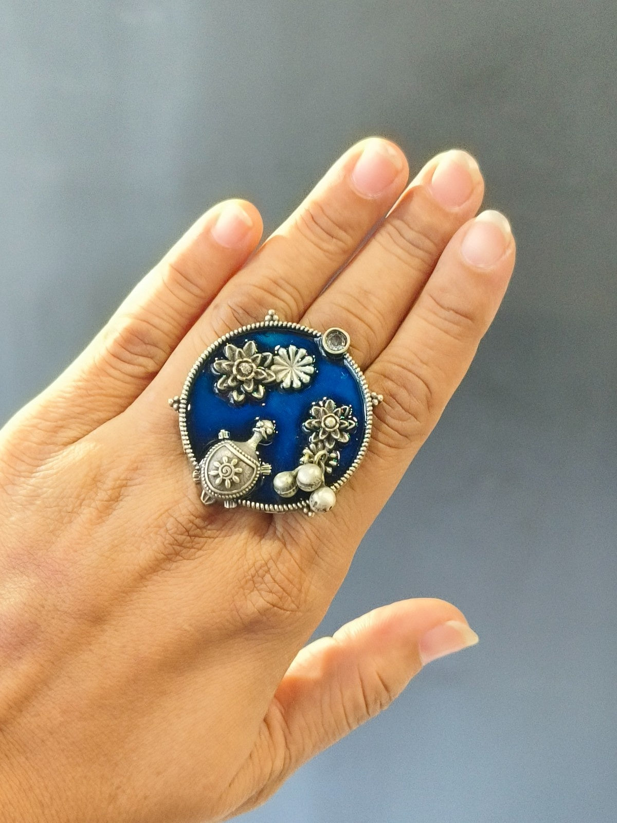 Tribal antique ring for women styled with a strong heritage feel