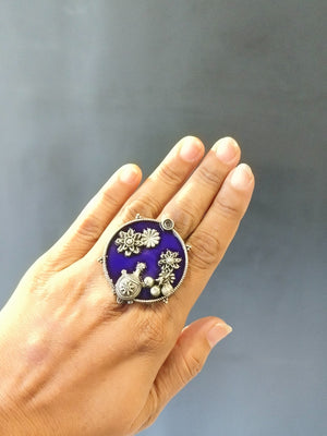 Boho tribal antique ring with creative free-spirited styling