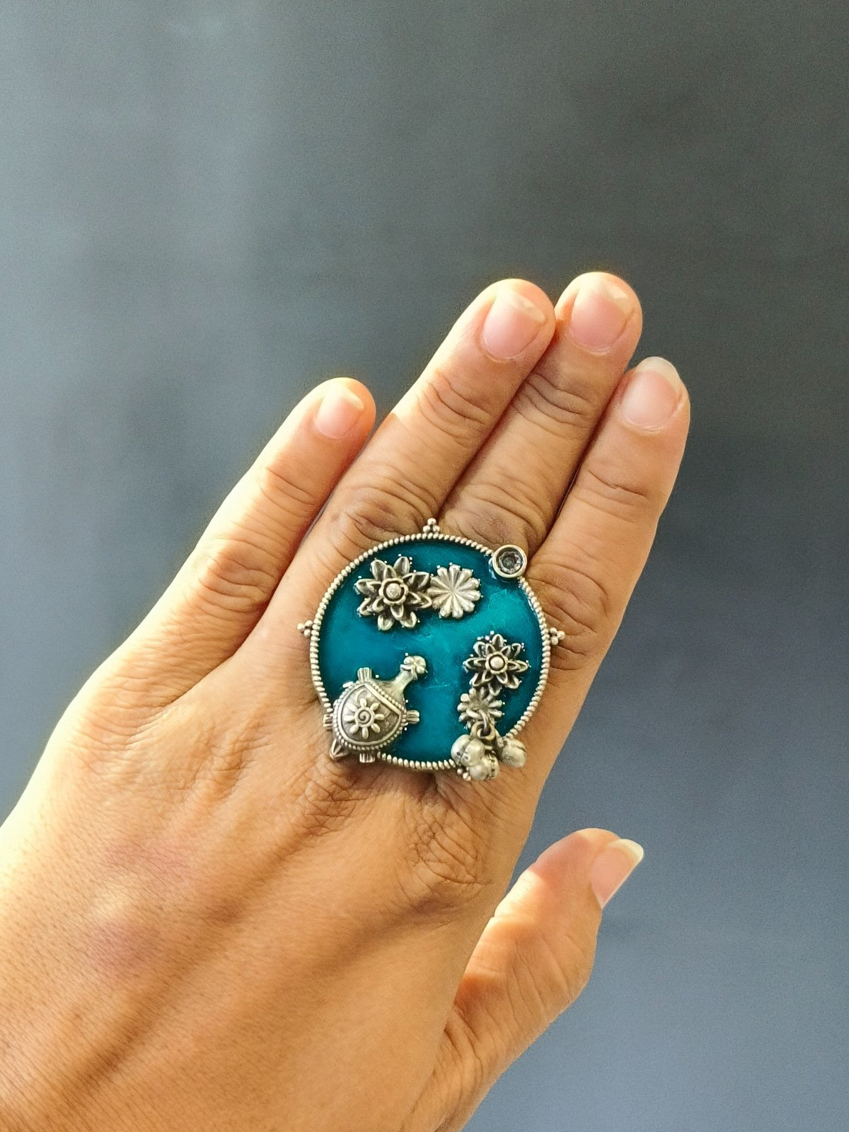 Statement tribal antique ring with artistic bold styling appeal