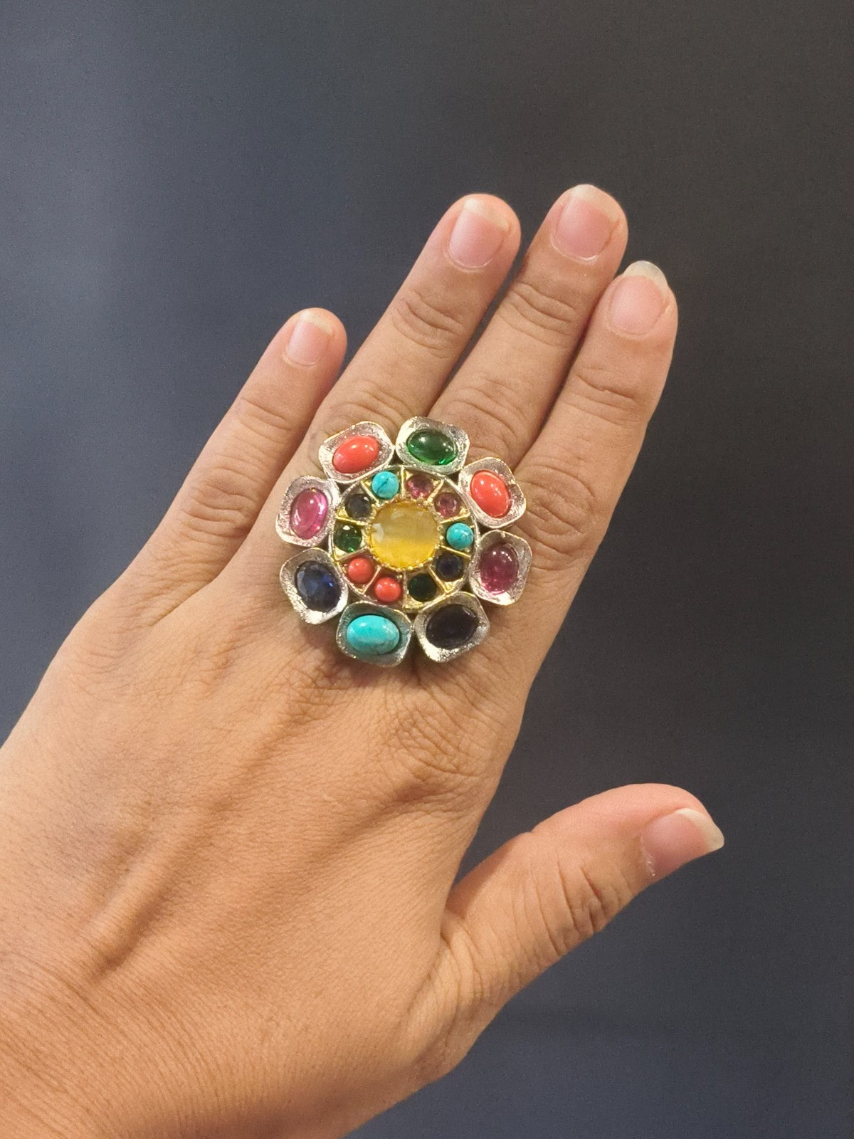 Rustic tribal antique ring with earthy expressive old-soul appeal