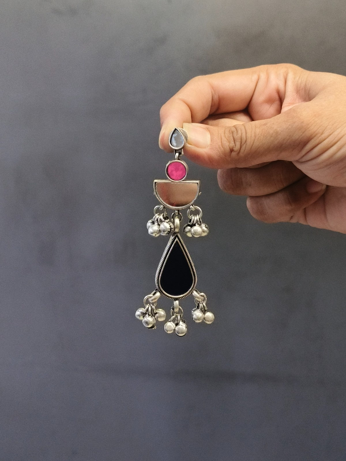 statement tribal antique hoops earrings bold oxidised hoops for women gifting