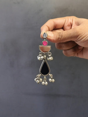 statement tribal antique hoops earrings bold oxidised hoops for women gifting