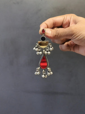 Bold tribal antique hoops earrings for women festive and cultural wear