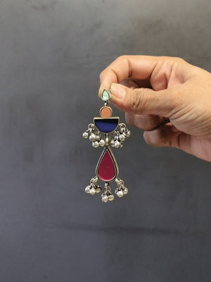 Handcrafted tribal antique hoops earrings in vintage ethnic design