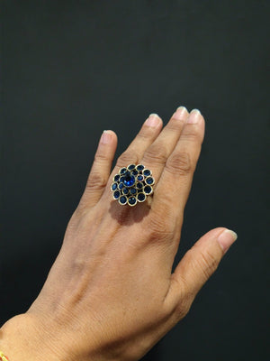 Ethnic fusion trending ring with traditional and modern balance