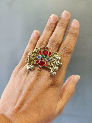 Royal inspired golden heritage ring with ceremonial richness